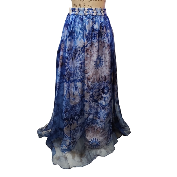 Anthropologie Siddhartha Bansal Swetha Silk Maxi Skirt MED NWT - C0727 - Picture 3 of 9